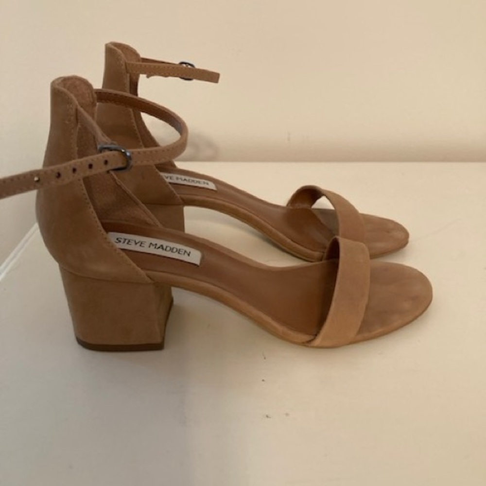 Steve Madden Beige Ankle Strap Heels